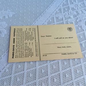 Parke Davis Mid Century Advertising Post Card